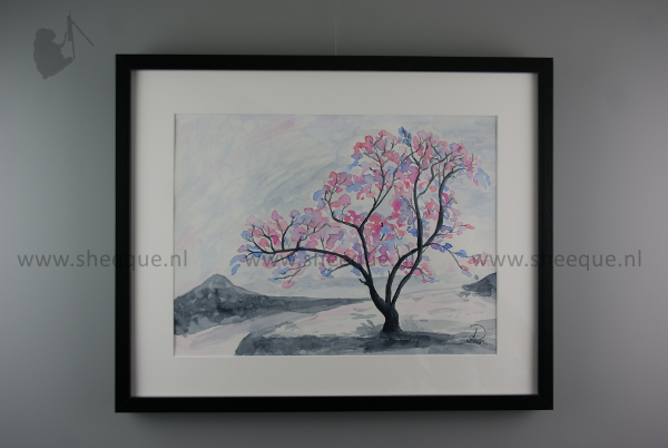 aquarel schilderij kersenboom 